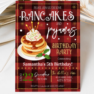 Invitation Fête de Noël Crêpes et Pyjamas