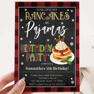 Invitation Fête de Noël Crêpes et Pyjamas
