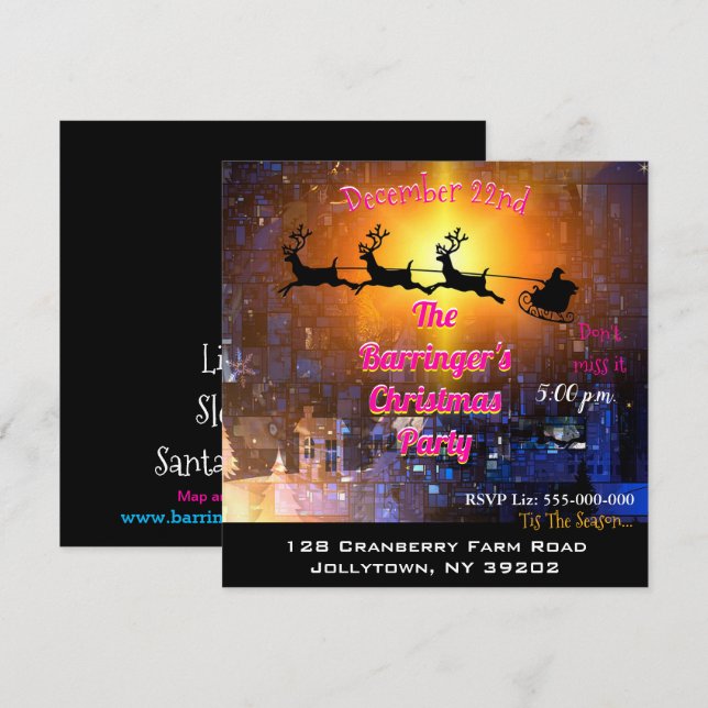 Invitation Fête de Noël dans la ville (Devant / Derrière)