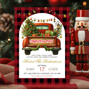Invitation Fête de Noël de camion de bûcheron