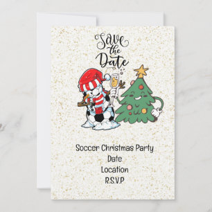 Invitation Fête de Noël de football Enregistrer la date