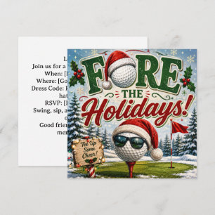 Invitation Fête de Noël de golf, allons-y ! 