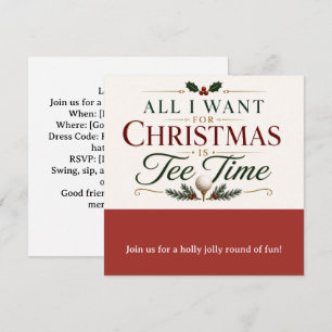 Invitation Fête de Noël de golf, allons-y !