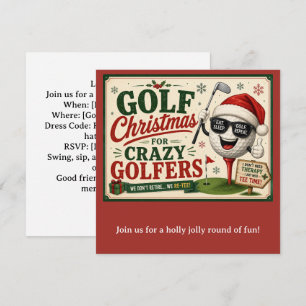Invitation Fête de Noël de golf, allons-y !
