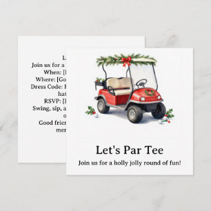 Invitation Fête de Noël de golf, allons-y avec le Père Noël