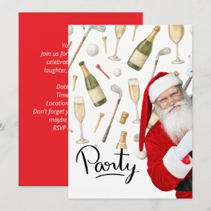 Invitation Fête de Noël de golf sur le thème du Père Noël