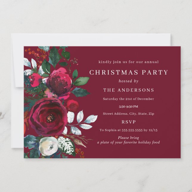 Invitation Fête de Noël de la Bourgogne Winter Foliing (Devant)