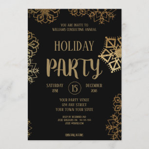 Invitation Fête de Noël de la compagnie Parties scintillant
