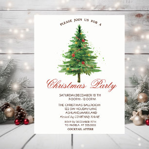 Invitation Fête de Noël de la compagnie Watercolor