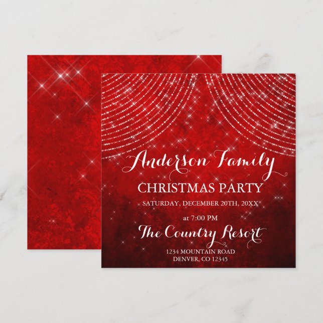 Invitation Fête de Noël de la famille Red String (Devant / Derrière)