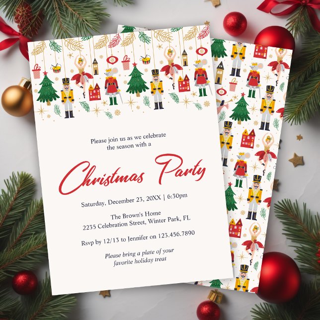 Invitation Fête de Noël de la fête de Noël de Nutcracker mode (Créateur téléchargé)
