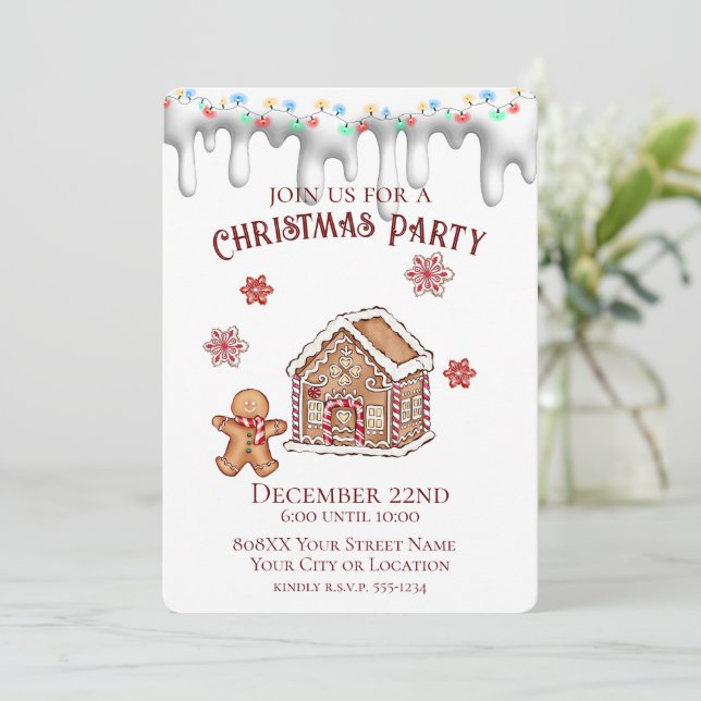 Invitation Fête de Noël de la Maison de pain d'épices (Debout devant)