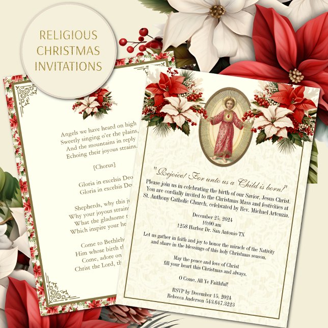 Invitation Fête de Noël de la Nativité Religous (Créateur téléchargé)