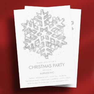 Invitation Fête de Noël de la Parties scintillant d'argent Sn
