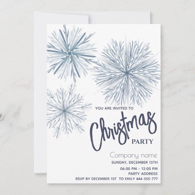 Invitation Fête de Noël de l'aquarelle moderne (Devant)