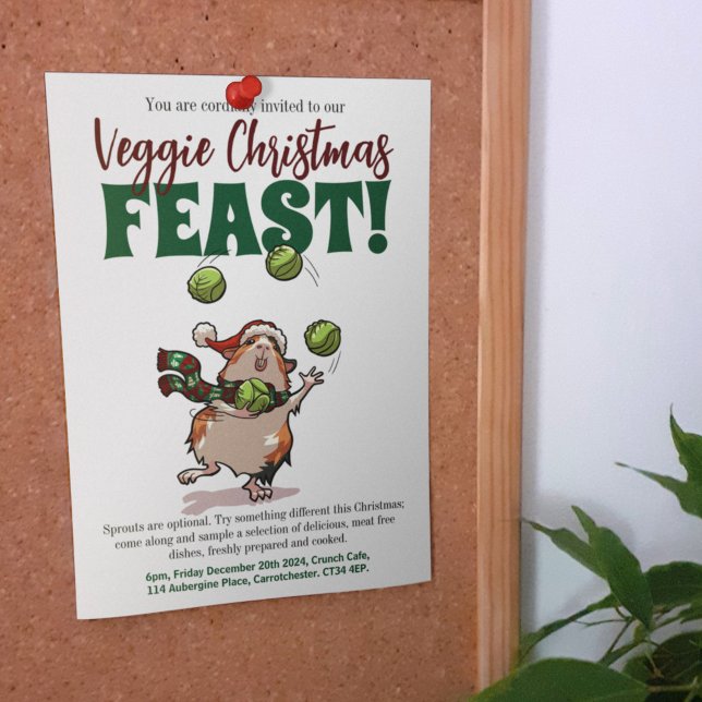 Invitation Fête de Noël de légumes Cochon de Guinée Jongs Jon (Créateur téléchargé)