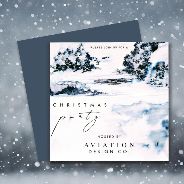 Invitation Fête de Noël de l'entreprise de neige d'hiver (Créateur téléchargé)