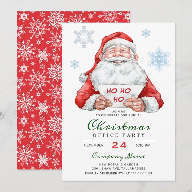Invitation Fête de Noël de l'entreprise de Père Noël Funky (Devant / Derrière)