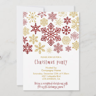 Invitation Fête de Noël de l'entreprise Élégants flocons de n