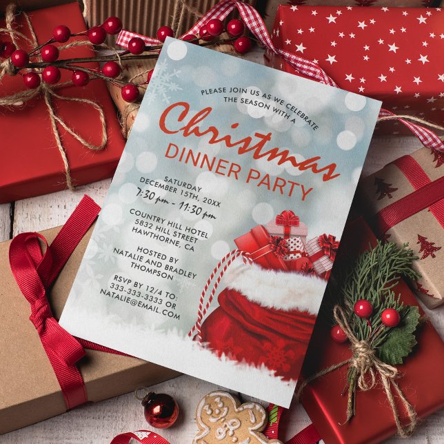 Invitation Fête de Noël de l'entreprise rouge (Créateur téléchargé)