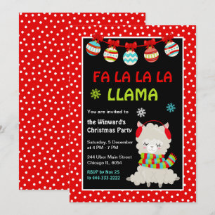 Invitation Fête de Noël de Llama