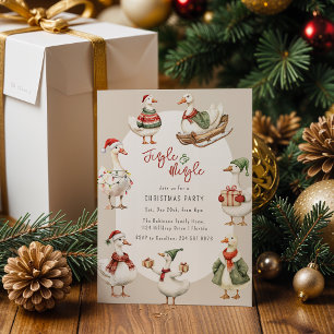 Invitation Fête de Noël de l'oie fantaisiste
