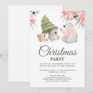Invitation Fête de Noël de l'ours polaire