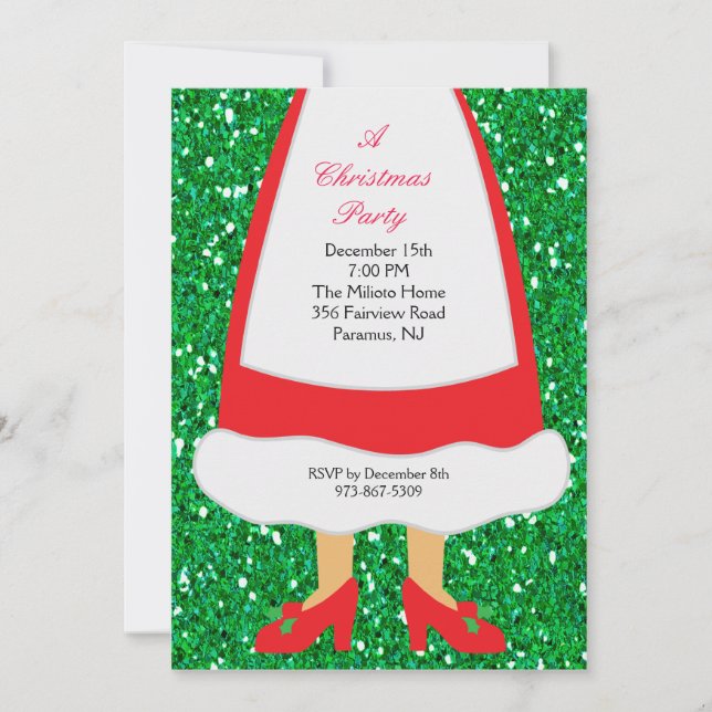 Invitation Fête de Noël de Mme Claus (Devant)