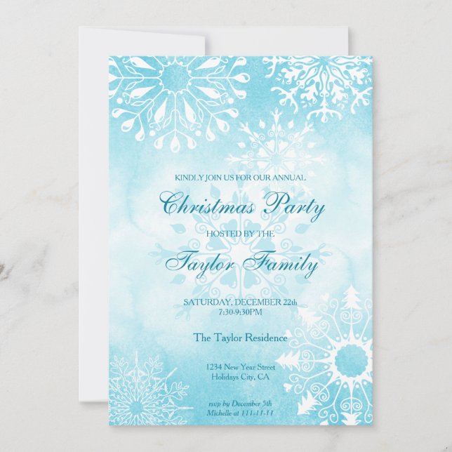 Invitation Fête de Noël de neige en hiver (Devant)