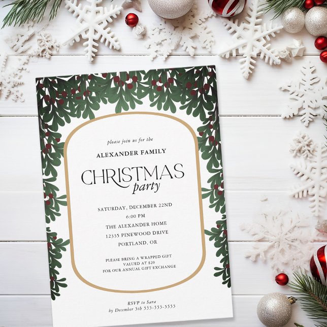 Invitation Fête de Noël de Noël de Mistletoe (Créateur téléchargé)