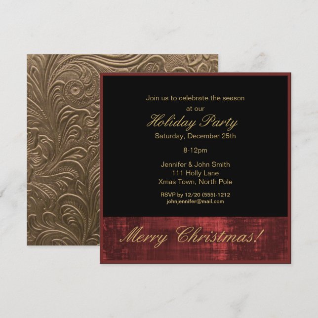 Invitation Fête de Noël de Penthouse Suite (Devant / Derrière)
