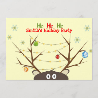 Invitation Fête de Noël de renne de famille