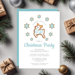 Invitation Fête de Noël de rennes mignons