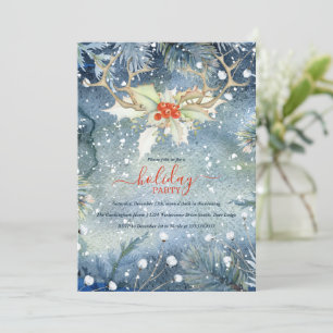 Invitation Fête de Noël de Woodland Winter