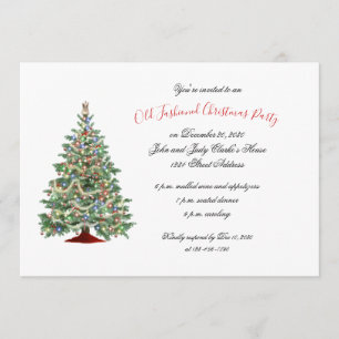 Invitation Fête de Noël démodée vintage