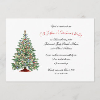 Invitation Fête de Noël démodée vintage