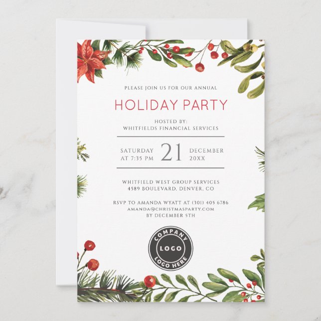 Invitation Fête de Noël d'entreprise (Devant)
