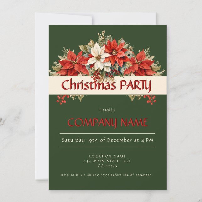 Invitation Fête de Noël d'entreprise annuelle (Devant)