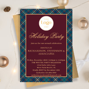 Invitation Fête de Noël d'entreprise avec logo personnalisé à