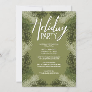 Invitation Fête de Noël d'entreprise Branches de pin rustique