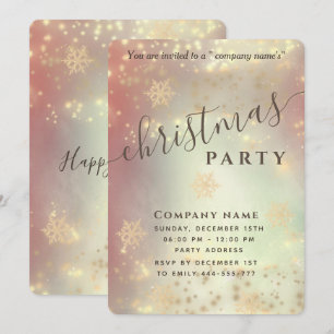 Invitation Fête de Noël d'entreprise de luxe pétillante Invit