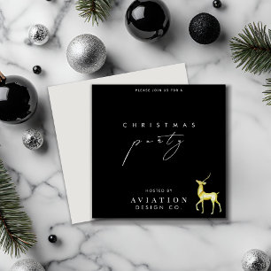 Invitation Fête de Noël d'entreprise minimaliste avec renne