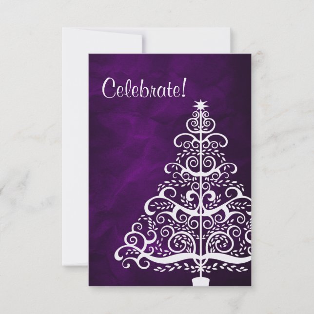 Invitation Fête de Noël des Arbres pourpres (Devant)