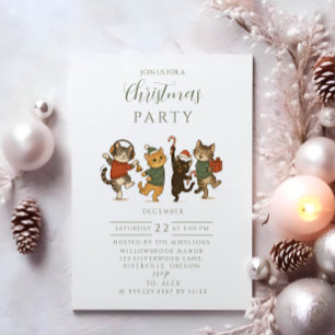 Invitation Fête de Noël des chats de Noël