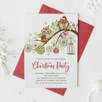 Fête de Noël des Chouettes rouges et vertes