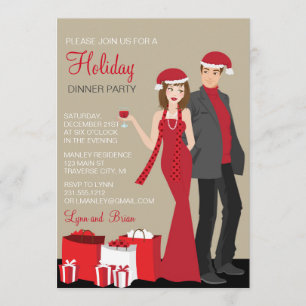 Invitation Fête de Noël des couples Entreprise