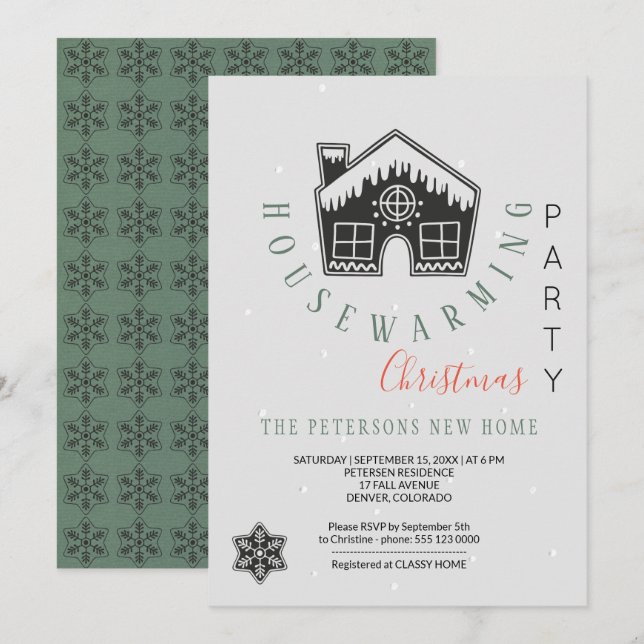 Invitation Fête de Noël d'hiver (Devant / Derrière)