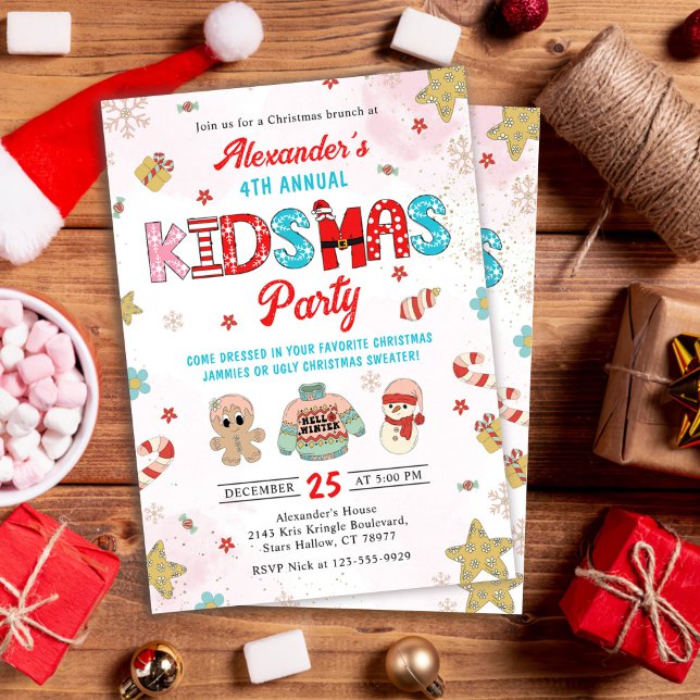 Invitation Fête de Noël d'hiver des Kidsmas (Créateur téléchargé)
