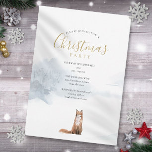 Invitation Fête de Noël d'hiver Renard