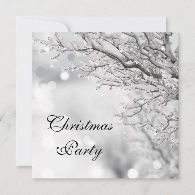 Invitation Fête de Noël d'hiver Silver Sparkle (Devant)